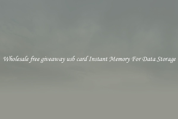 Wholesale free giveaway usb card Instant Memory For Data Storage