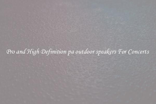 Pro and High Definition pa outdoor speakers For Concerts 