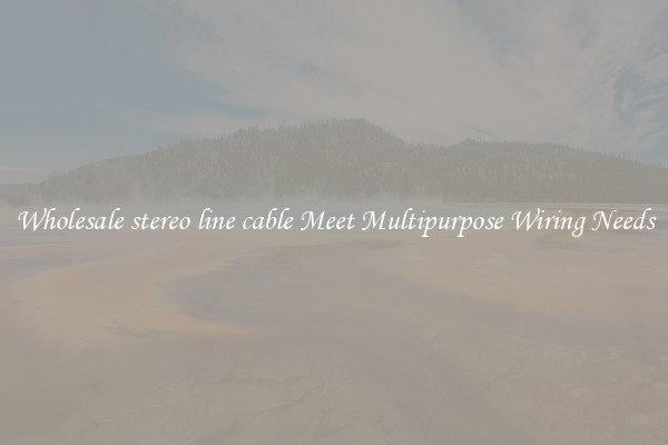 Wholesale stereo line cable Meet Multipurpose Wiring Needs