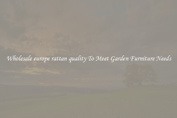 Wholesale europe rattan quality To Meet Garden Furniture Needs