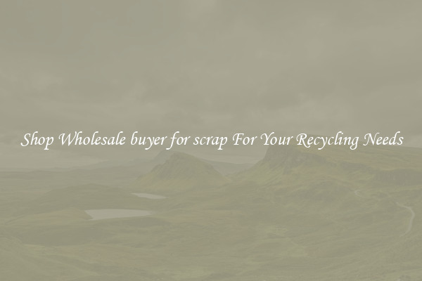 Shop Wholesale buyer for scrap For Your Recycling Needs