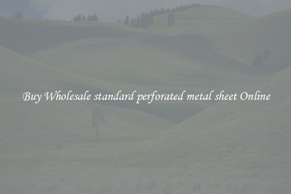Buy Wholesale standard perforated metal sheet Online