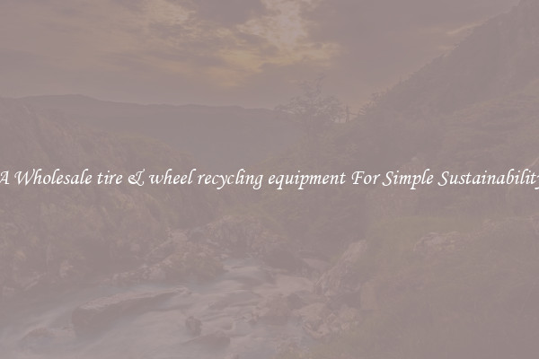  A Wholesale tire & wheel recycling equipment For Simple Sustainability 