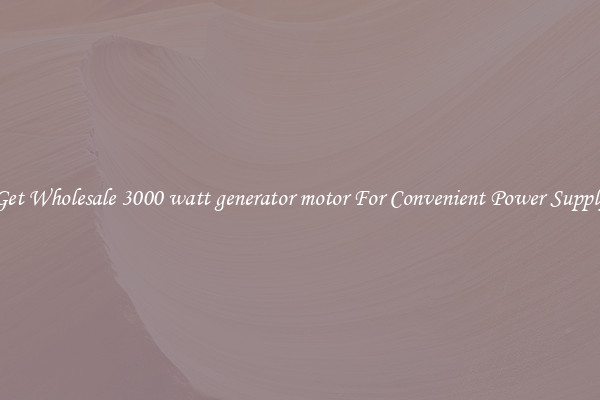 Get Wholesale 3000 watt generator motor For Convenient Power Supply